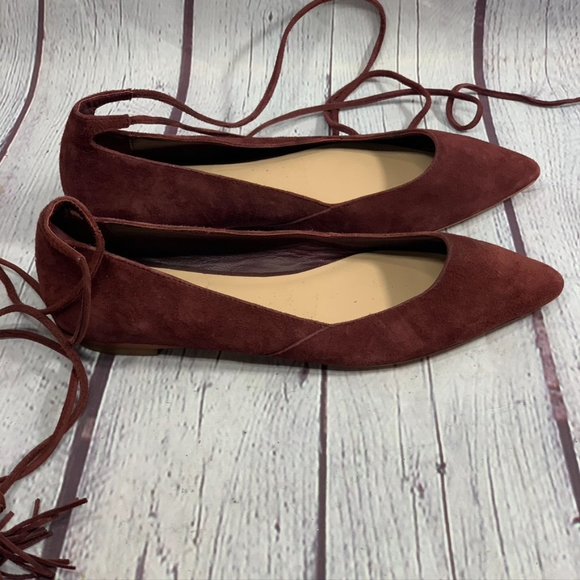 Loeffler Randall Wine Burgundy Tassle Ankle Strap - Picture 3 of 8